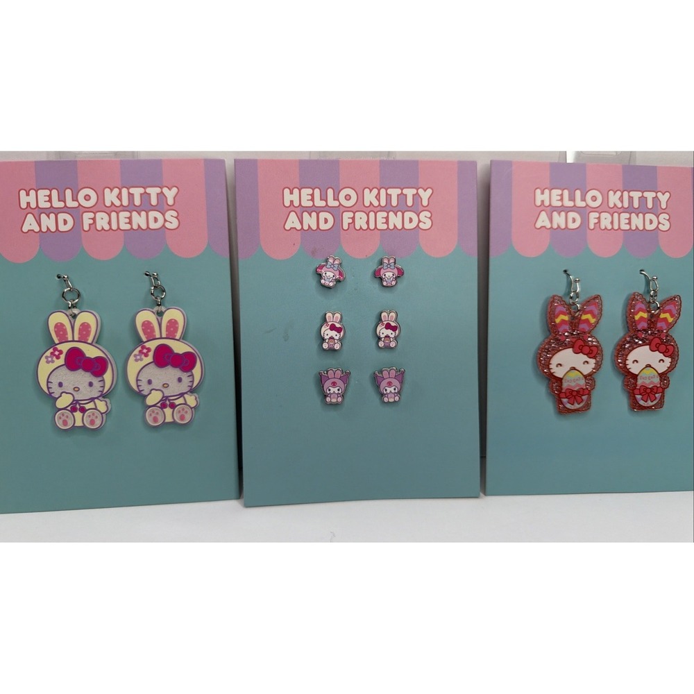 Hello Kitty & Friends Earring Bundle 5 Pairs Total - Brand New